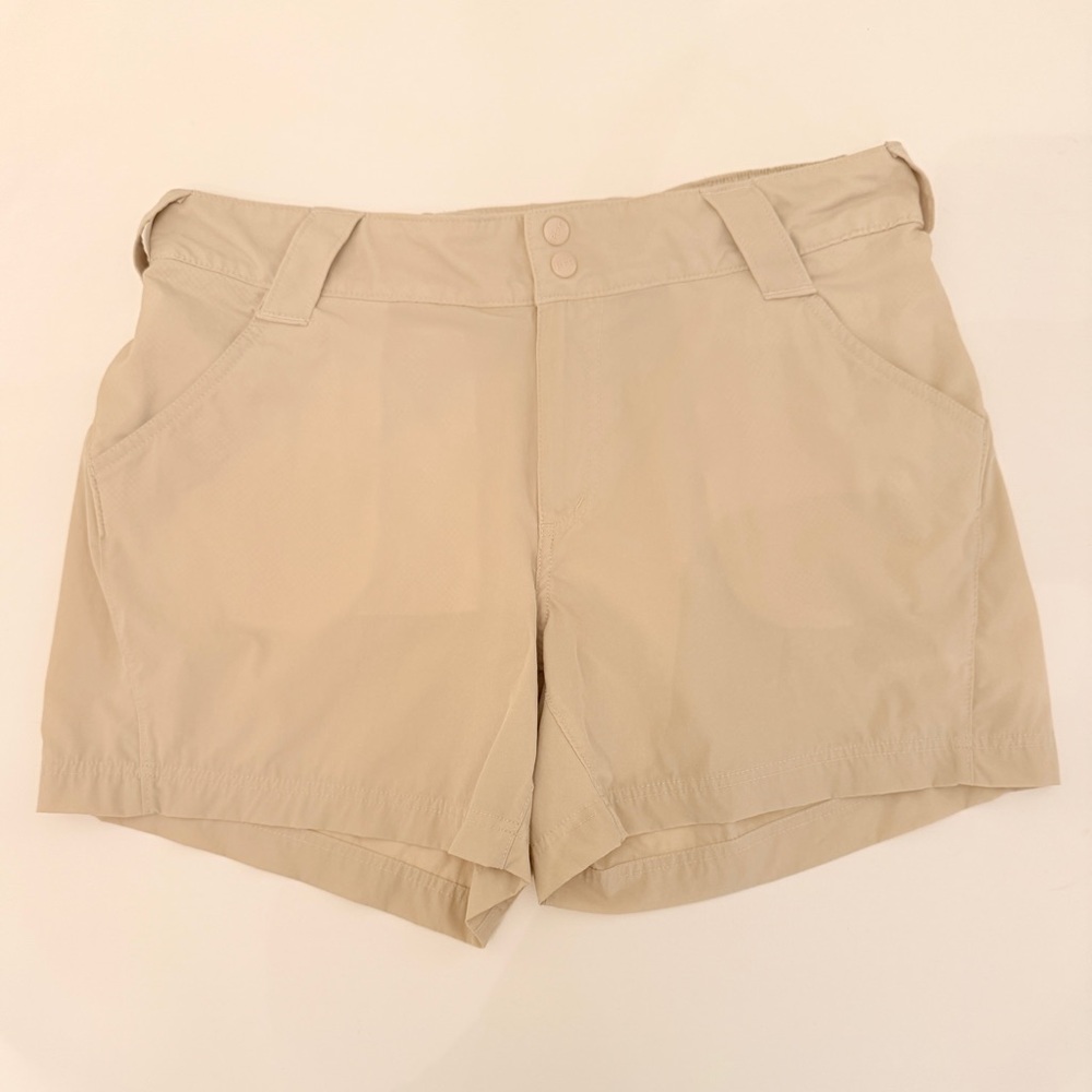 Columbia PFG Performance Fishing Gear Shorts Women Size 14 Tan Khaki